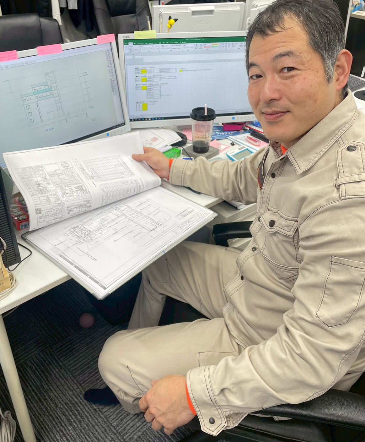 入社5年目 男性社員　管理、現場作業員